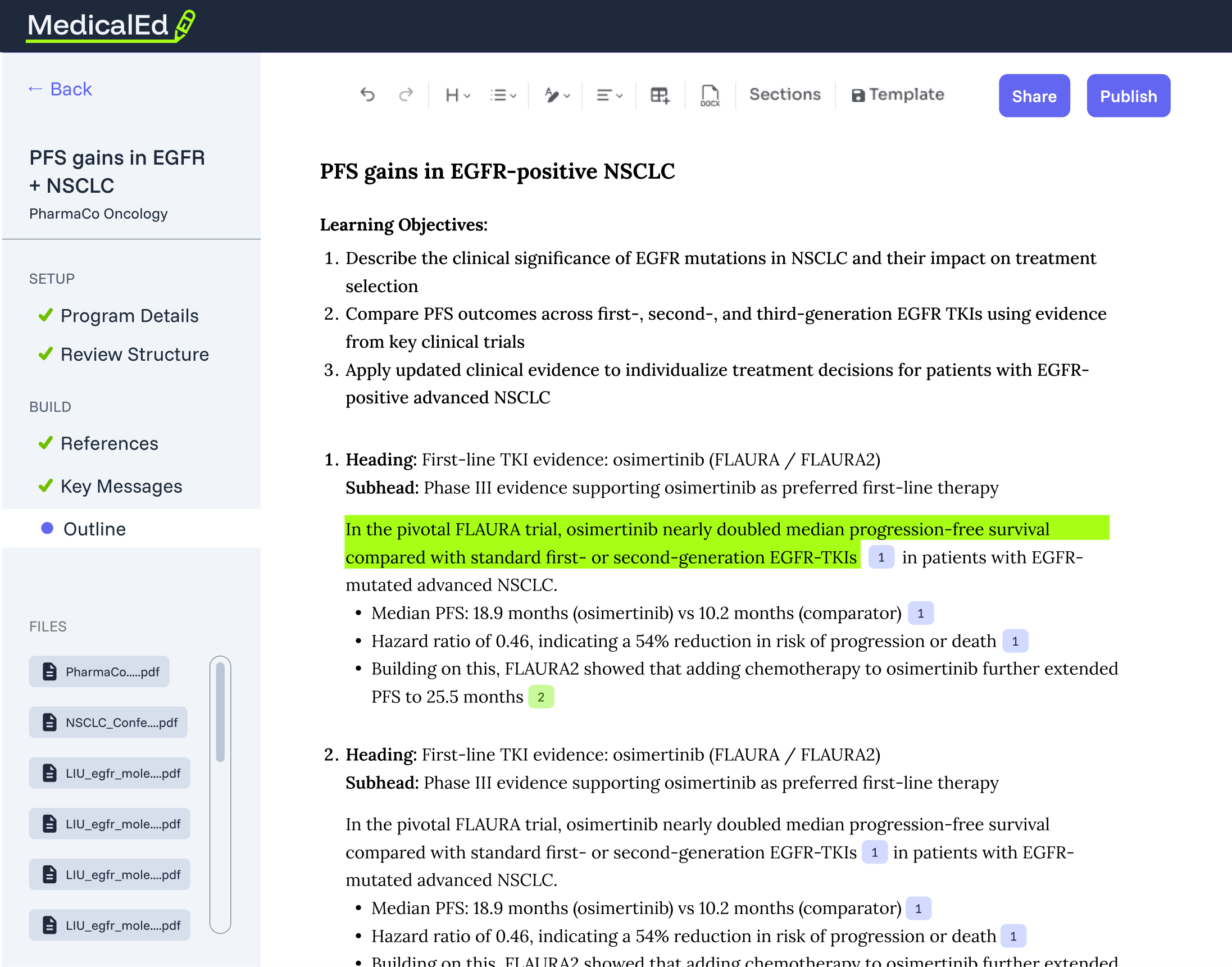example of the application ui